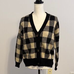 LAST CALL Checkered cardigan SZ S